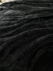 Chăn sang trọng màu rắn - màu đen - Xem 5