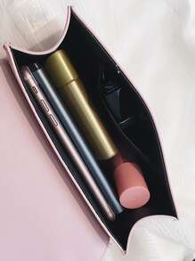 花卉刺繡人造珍珠裝飾翻蓋方包 - 藕粉色 - 查看 6