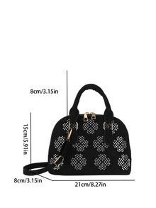 女性濃烈香調冬天時尚復古多層口袋女性包派對郊遊購物手提包新趨勢多用途肩膀斜挎包包