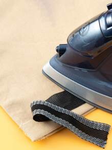 1卷自粘褲在褲邊上貼鐵縮短牛仔褲服裝和牛仔褲服裝DIY縫紉面料 - 黑色 - 查看 7