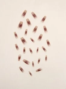 Bộ 24 Móng Tay Giả Chuyển Màu Dài Coffin Kèm 1 Dũa Móng Tay Và 1 Băng Keo - Nhiều màu - Xem 5