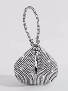 带钻石装饰的迷你派对手提包、适合参加派对的优雅手拿包、时尚女士钱包、口红包、便携式小手提包、迷人水钻包