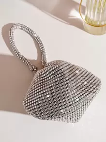 带钻石装饰的迷你派对手提包、适合参加派对的优雅手拿包、时尚女士钱包、口红包、便携式小手提包、迷人水钻包