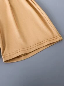 小男童補丁貼口袋T恤和短褲 - 彩色 - 查看 5