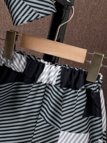 SHEIN 小男童條紋印花襯衫和短褲不帶T恤 - 彩色 - 查看 5