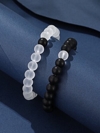 Modieuze en populaire 2-delige kralenarmband voor heren voor sieraden, cadeau en voor een stijlvolle look