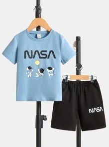 SHEIN Bộ thời trang bé trai Con số Lá thư Giải trí - Nhiều màu - Xem 6