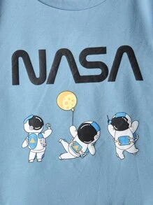 SHEIN Bộ thời trang bé trai Con số Lá thư Giải trí - Nhiều màu - Xem 4