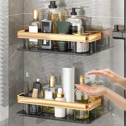 1pc Wall Mounted Bathroom Storage Rack