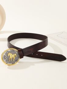 Thắt lưng khóa hình bầu dục trang trí ngựa - Nhiều màu - Xem 2
