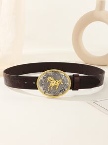 Thắt lưng khóa hình bầu dục trang trí ngựa - Nhiều màu - Xem 4