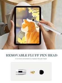 1 pieza Bolígrafo stylus retractable universal Activo pantalla táctil compatible con IOS & Android - Plateado - Ver 5