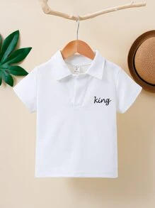 小男童字母圖案POLO衫