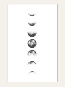 1张彩色月亮图案纹身贴纸，满月和新月设计，韩式风格，Y2K，Kpop，防水，防汗，不反光 - 黑色 - 查看 3