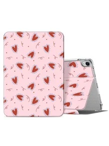 Vỏ màu hồng họa tiết trái tim Tương thích với iPad - Nhiều màu - Xem 2