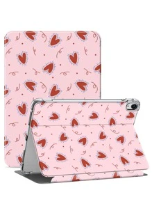 Vỏ màu hồng họa tiết trái tim Tương thích với iPad - Nhiều màu - Xem 5