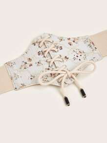 花卉圖案束腰帶 - 彩色 - 查看 3