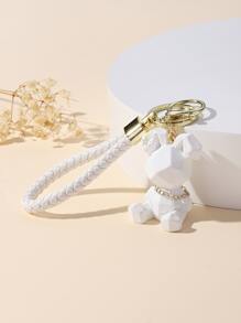 Llavero con diseño de cadena con dibujos animados con diseño de conejo con muñequera - Amarillo - Ver 1