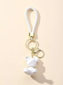 Llavero con diseño de cadena con dibujos animados con diseño de conejo con muñequera - Amarillo - Ver 2