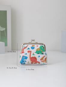 Cartera De Monedas Mini Cute Con Broche Para Niños, Cartera De Monedas De Impresión Multicolor En Pu - Multicolor - Ver 4