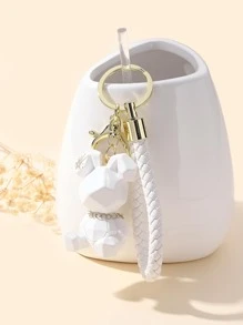 Llavero con diseño de cadena con dibujos animados con diseño de conejo con muñequera - Amarillo - Ver 3