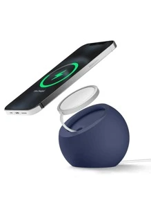 1pc Plain Phone Charger Stand Compatible With Magsafe - Navy Blue - View 1