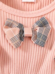 Đầm em bé Xù Nơ trước Sọc ca rô - Nhiều màu - Xem 3