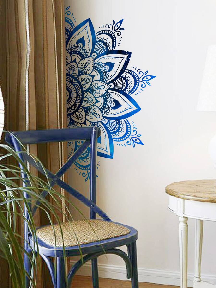 1pc Mandala Pattern Wall Sticker,Stickers,Wall Decal, Vinyl Decal For Home Decorations,Spring Decoration Items Refresh Your Home,Rama Decoration Stickers Gifts Birthday Graduation - Multicolor - View 1