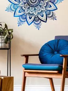 1pc Mandala Pattern Wall Sticker,Stickers,Wall Decal, Vinyl Decal For Home Decorations,Spring Decoration Items Refresh Your Home,Rama Decoration Stickers Gifts Birthday Graduation - Multicolor - View 6