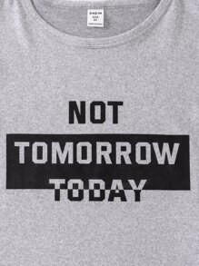 Boys Letter Graphic Tee & Shorts PJ Set - Multicolor - View 5