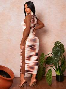 SHEIN SXY Đầm Cà vạt nhuộm Giải trí - Nhiều màu - Xem 6