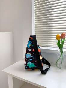 Boys Cartoon Dinosaur Pattern Sling Bag - Multicolor - View 6