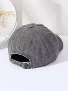 山刺繡棒球帽 - 淺灰色 - 查看 2