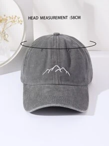 山刺繡棒球帽 - 淺灰色 - 查看 4