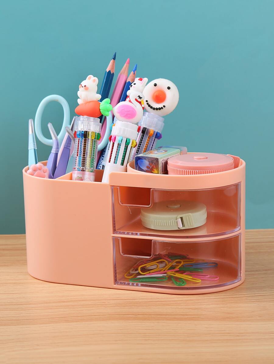 1 Hộp Đựng Văn Phòng Phẩm Đa Năng, Giá Để Bàn Nhiều Lưới Hiện Đại Cho Gia Đình, Văn Phòng - Hồng - Xem 1