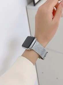 Glitter Watchband Compatible With Apple Watch - Silver - View 3