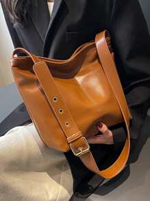 Bolso hobo minimalista - Marrón - Ver 2