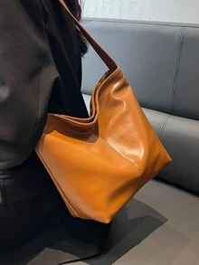 Bolso hobo minimalista - Marrón - Ver 4