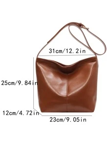 Bolso hobo minimalista - Marrón - Ver 7
