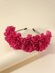 Diadema con diseño de flor - Rojo - Ver 1