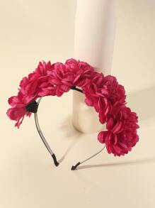 Diadema con diseño de flor - Rojo - Ver 2