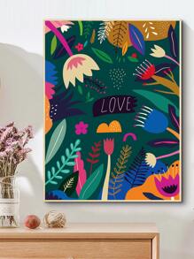 花卉圖案DIY鑽石畫不附框架 - 彩色 - 查看 2