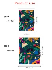 花卉圖案DIY鑽石畫不附框架 - 彩色 - 查看 3