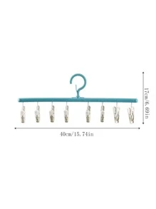 1 pieza de dos tonos ropa secado Percha con Pinza - Azul - Ver 3