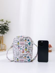 女孩卡通圖案斜挎包