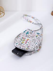 女孩卡通圖案斜挎包