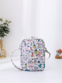 女孩卡通圖案斜挎包