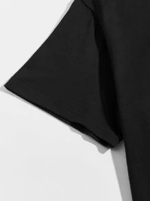 Manfinity EMRG Áo Phông Nam Vừa Vặn Cổ Tròn Tay Ngắn Graphic Tee Mặt Cười Thường Ngày Đường Phố Mùa Hè Polyester - màu đen - Xem 3