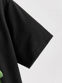 SHEIN Boys 3D Dinosaur Print Tee - Black - View 4