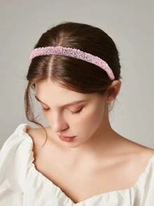 Rhinestone Decor Headband - Pink - View 1